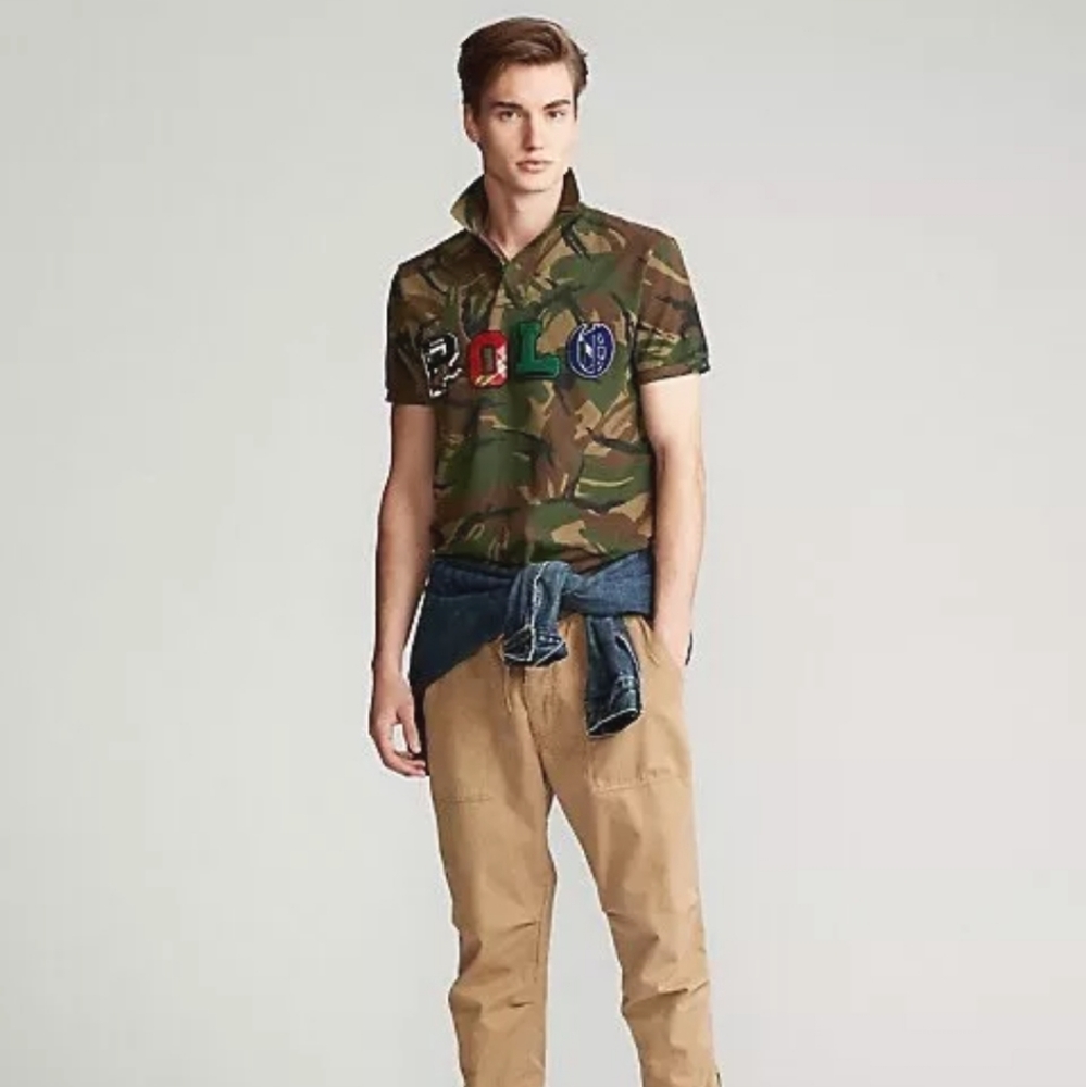 Polo Ralph Lauren Men's Camo Logo Patchwork Shirt - Picture 7 of 14